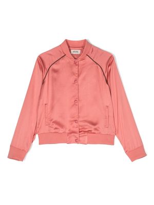 Zadig & Voltaire Kids satin bomber jacket - Pink