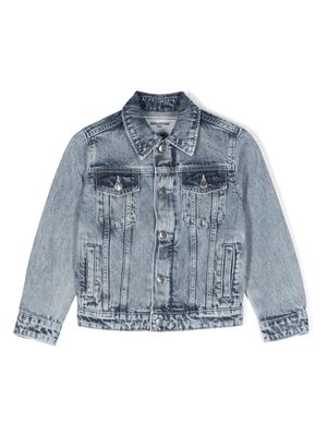 Zadig & Voltaire Kids skull-print denim jacket - Blue