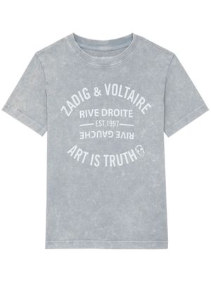 Zadig & Voltaire Kids snow-effect cotton T-shirt - Grey