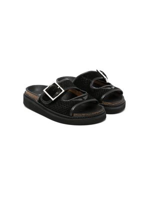 Zadig & Voltaire Kids wings-motif buckled sandals - Black