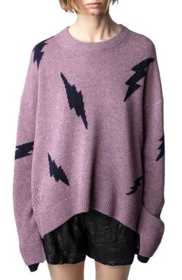 Zadig & Voltaire Markus Flashlights Oversize Cashmere Sweater in Lilas