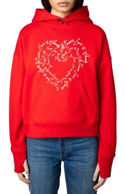 Zadig & Voltaire Mia Valentine Heart Cotton Graphic Hoodie in Japon