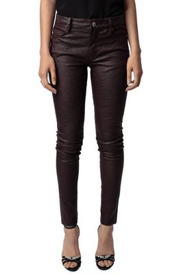 Zadig & Voltaire Phlame Leather Pants in Chocolate