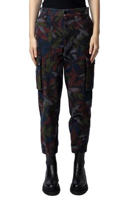 Zadig & Voltaire Pilote Camo Print Cotton Pants in Noir