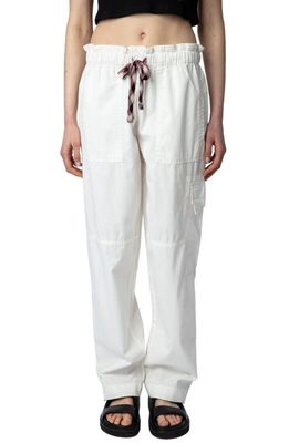 Zadig & Voltaire Plumy Pull-On Cotton Cargo Pants in Judo