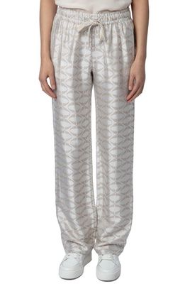 Zadig & Voltaire Pomy Wings Jacquard Wide Leg Pants in Scout