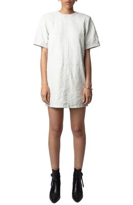 Zadig & Voltaire Riddy Crinkle Leather T-Shirt Dress in Judo
