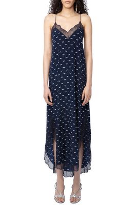 Zadig & Voltaire Ristyl Polka Wings Silk Slipdress in Marine