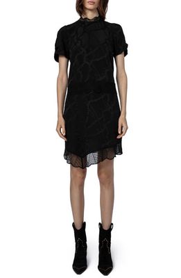Zadig & Voltaire Roberts Chain Jacquard Silk Dress in Noir
