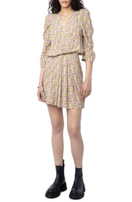 Zadig & Voltaire Ruz Liberty Wings Crepe Dress in Sun