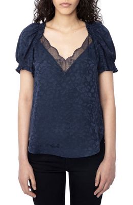 Zadig & Voltaire Tasty Silk Jacquard Top in Encore