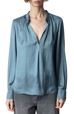 Zadig & Voltaire Tink Satin Blouse in Tonnerre