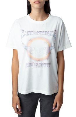 Zadig & Voltaire Tommer Compo Concert Horizon Cotton Graphic T-Shirt in Sugar