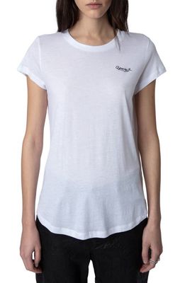 Zadig & Voltaire Woop Amour Cotton-Blend T-Shirt in Blanc