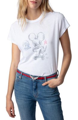 Zadig & Voltaire Woop Cotton Blend Graphic T-Shirt in Blanc