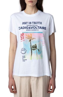 Zadig & Voltaire Zoe Photoprint Palmier Graphic T-Shirt in Blanc