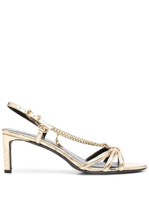 Zadig&Voltaire 80mm chain-detail open-toe sandals - Gold
