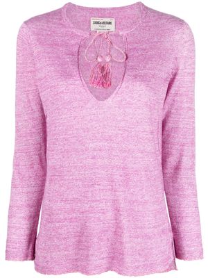 Zadig&Voltaire Amber mélange-effect knitted top - Pink