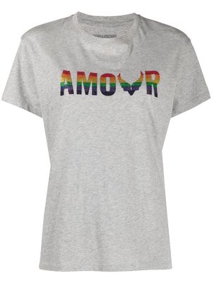 Zadig&Voltaire Amour print short-sleeve T-shirt - Grey