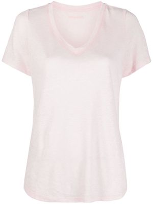Zadig&Voltaire Atia Wings logo-print linen T-shirt - Pink
