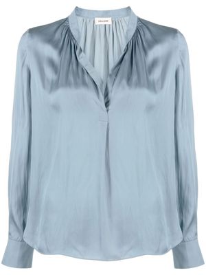 Zadig&Voltaire band-collar blouse - Blue