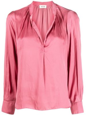 Zadig&Voltaire band-collar blouse - Pink