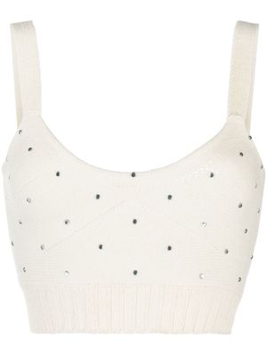 Zadig&Voltaire Bettina crystal-embellished knitted top - Neutrals