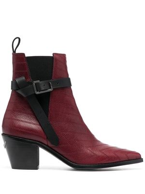 Zadig&Voltaire buckle-fastened ankle boots - Red
