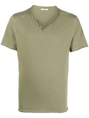 Zadig&Voltaire button-detail cotton T-shirt - Green