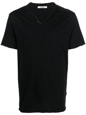 Zadig&Voltaire button-detail V-neck T-shirt - Black