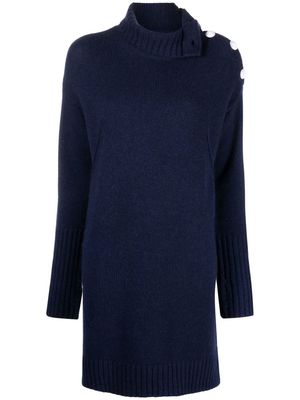 Zadig&Voltaire buttoned-shoulder midi dress - Blue
