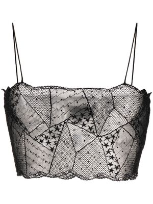 Zadig&Voltaire Cariana rhinestone-embellished lace top - Black
