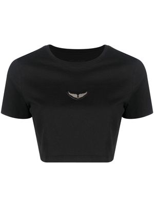 Zadig&Voltaire Carly wings-patch crop top - Black