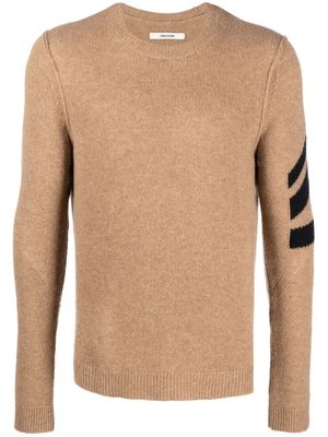 Zadig&Voltaire cashmere chevron-detail sweater - Brown