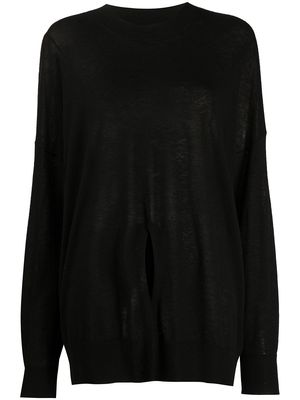 Zadig&Voltaire cashmere fine knit jumper with front slit - Black