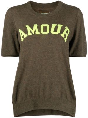 Zadig&Voltaire cashmere slogan-jacquard knit top - Brown