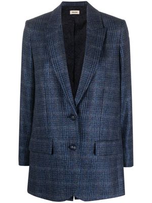 Zadig&Voltaire check-pattern wool blazer - Blue