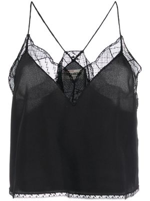Zadig&Voltaire Christy lace-trim camisole - Black