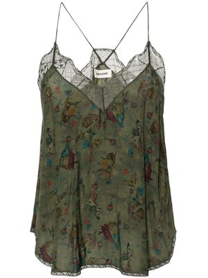 Zadig&Voltaire Christy lace-trim tank top - Green