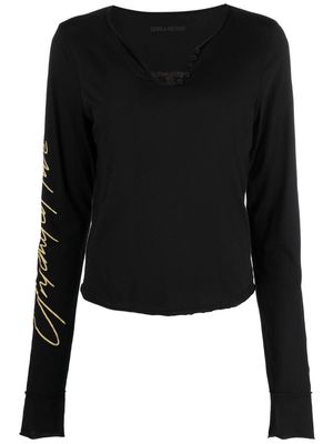 Zadig&Voltaire Concert Crush cotton long-sleeved T-shirt - Black