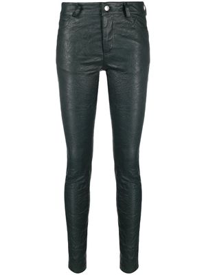ZADIG&VOLTAIRE crinkled-finish leather trousers - Green