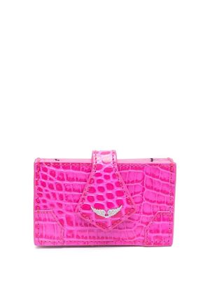 Zadig&Voltaire crocodile-embossed cardholder wallet - Pink