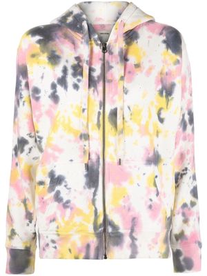 Zadig&Voltaire crystal-embellished tie-dye cotton hoodie - White