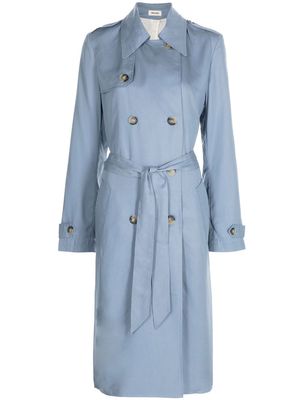 Zadig&Voltaire double-breasted belted trench coat - Blue