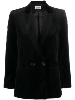 Zadig&Voltaire double-breasted velvet blazer - Black