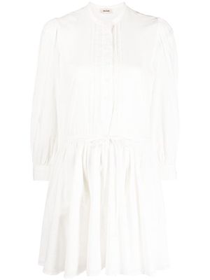 Zadig&Voltaire drawstring waist pleated mini dress - White
