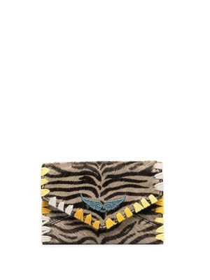 Zadig&Voltaire embroidered animal-print purse - Neutrals