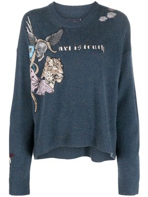 Zadig&Voltaire embroidered cashmere jumper - Blue