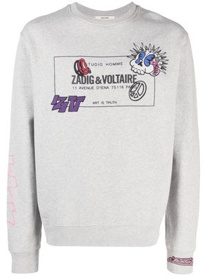 Zadig&Voltaire embroidered crew neck sweatshirt - Grey