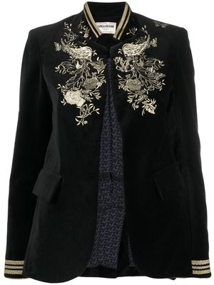 Zadig&Voltaire embroidered-design single-breasted jacket - Black
